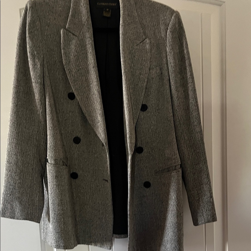 Classiques Entier Gray Double-Breasted Blazer